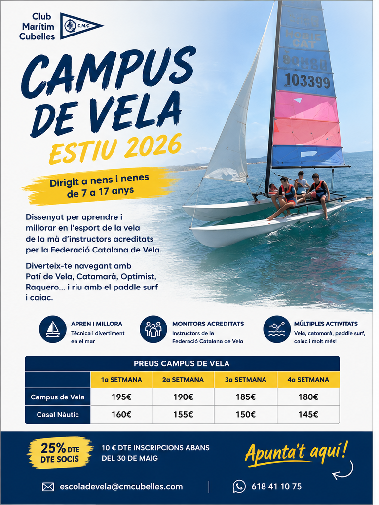 Informació Campus de vela i Casal nàutic 2026