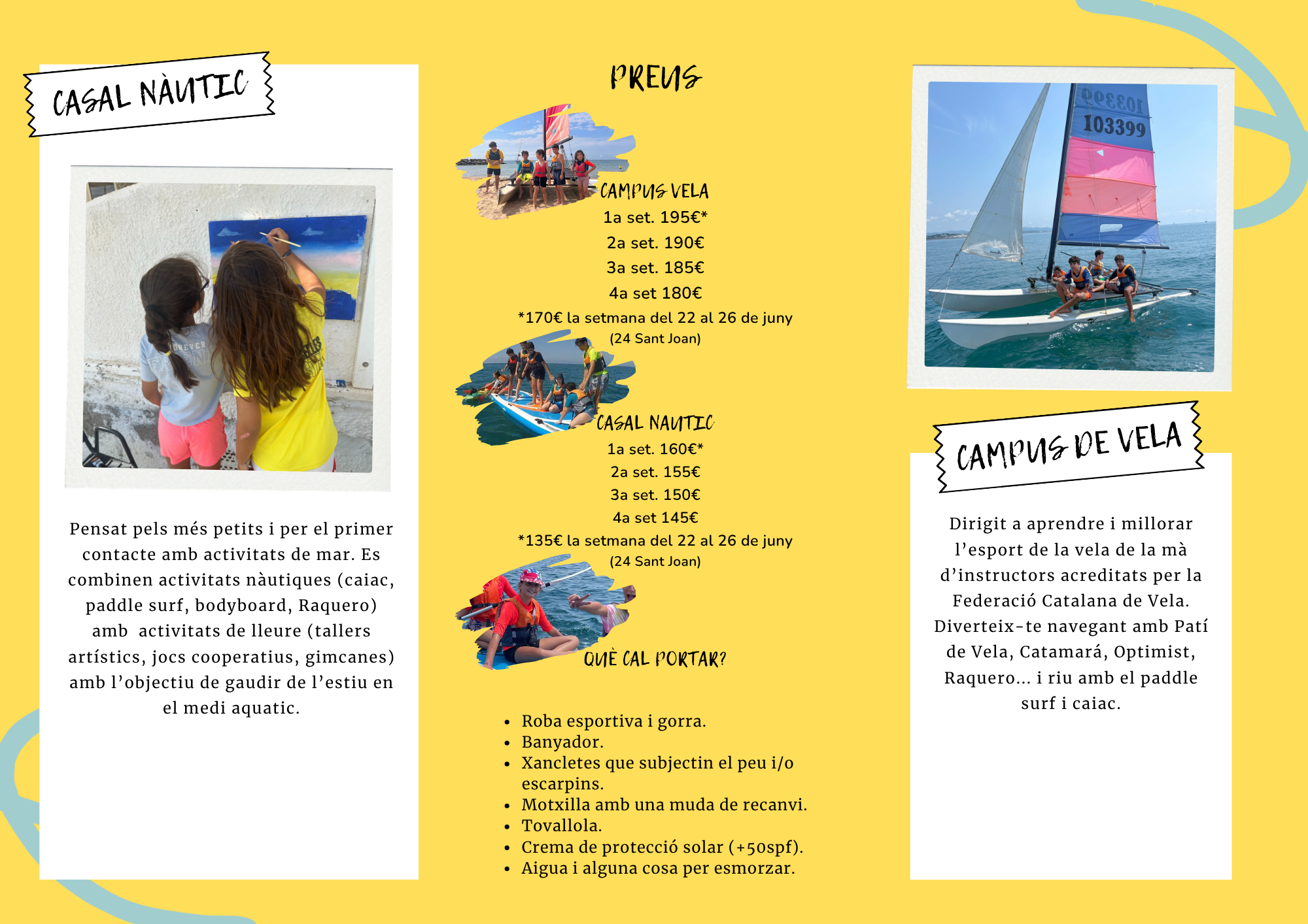 Informació Campus de vela i Casal nàutic 2026